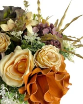 Nettenevime Yapay Çiçek Ve Latex Aranjmanı Kare Ayaklı Yuvarlak Metal Gold Vazolu Masa Üstü Çiçeği Arajman 60402 thumbnail 5