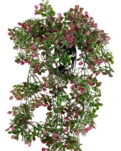 Nettenevime Yapay Çiçek Saksıda Sarkan Bordo Fare Kulağı Şimşir Yapay Sarmaşık Pastel 50cm thumbnail 6