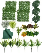 Nettenevime Yapay Çiçek Duvar Kaplama 1M2 100*100CM Panel Şimşir Dik Duvar Uygulama thumbnail 2