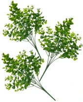 Nettenevime 3lü Set Yapay Çiçek Şimşir Demet Garnitür Yeşil Aradal Dekoratif Yapay Bitki - 1