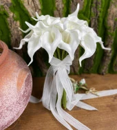 Nettenevime Gelin Çiçeği Yapay Çiçek Beyaz Islak Gala Gelin Buketi 24 Çiçekli - 2