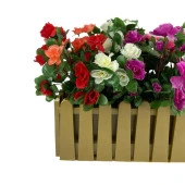 Nettenevime Yapay Çiçek Gold Çit Balkon Saksısı Renkli Açelya Çiçekli 55*20cm thumbnail 2