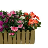 Nettenevime Yapay Çiçek Gold Çit Balkon Saksısı Renkli Açelya Çiçekli 55*20cm thumbnail 3