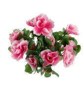 Nettenevime Yapay Çiçek Beyaz Saksıda Pembe Açelya Dekoratif Masa Çiçeği - 6