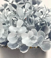 Nettenevime Yapay Çiçek Gümüş Renk Şimşir Siyah Saksıda Siyah Plastik Saksılı Dekoratif Süs Çiçeği thumbnail 3