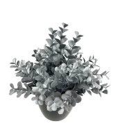 Nettenevime Yapay Çiçek Gümüş Renk Şimşir Siyah Saksıda Siyah Plastik Saksılı Dekoratif Süs Çiçeği thumbnail 4