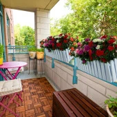 Nettenevime Yapay Çiçek Beyaz Çit Balkon Saksısı Renkli Açelya Çiçekli 55*20cm thumbnail 5