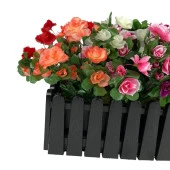 Nettenevime Yapay Çiçek Siyah Çit Balkon Saksısı Renkli Açelya Çiçekli 55*20cm thumbnail 8