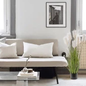 Nettenevime Yapay Çiçek Saksılı Salon Bitkisi Beyaz Püskül Grass Panpas thumbnail 3