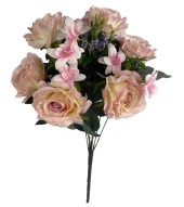 Nettenevime Yapay Çiçek Büyük Demet 6 Kafalı Gül Demeti Ve Cipsolu PEMBE AÇIK thumbnail 3