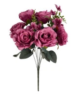 Nettenevime Yapay Çiçek Büyük Demet 6 Kafalı Gül Demeti Ve Cipsolu FUŞYA thumbnail 1