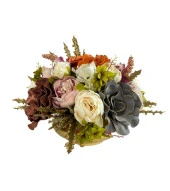 Nettenevime Yapay Çiçek Ve Latex Aranjmanı Top Ayaklı Yuvarlak Metal Gold Vazolu Masa Üstü Çiçeği Arajman 88892 thumbnail 2