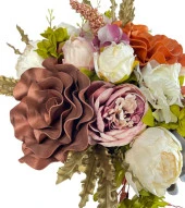 Nettenevime Yapay Çiçek Ve Latex Aranjmanı Top Ayaklı Yuvarlak Metal Gold Vazolu Masa Üstü Çiçeği Arajman 88892 thumbnail 3