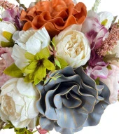 Nettenevime Yapay Çiçek Ve Latex Aranjmanı Top Ayaklı Yuvarlak Metal Gold Vazolu Masa Üstü Çiçeği Arajman 88892 thumbnail 4