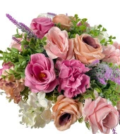 Nettenevime Yapay Çiçek Aranjmanı Konik Metal Gold Vazolu Masa Üstü Çiçeği Arajman thumbnail 4