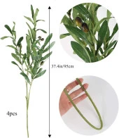 Nettenevime 4lü Set Yapay Zeytin Dalı  Uzun Dallı 90cm 6 Meyveli thumbnail 4