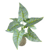 Nettenevime Yapay Çiçek Fil Kulağı Açık Yeşil Islak Doku Salon Bitkisi 35cm 9 Yapraklı thumbnail 9