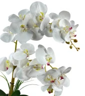 Nettenevime Yapay Çiçek 2li Beyaz Islak Orkide Seramik Saksıda Orkide 60cm thumbnail 7