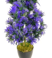 Nettenevime Yapay Çiçek Siyah Saksıda Mor Sıkas Ağacı 55cm thumbnail 5