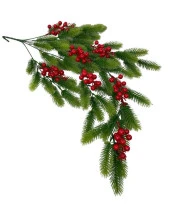 Nettenevime Yapay Çiçek Sarkan Kokina Çam Yapraklı Yılbaşı Çiçeği Red Berry 70*30cm thumbnail 6