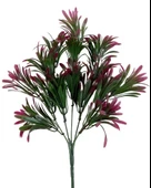 Yapay Çiçek Yeşil Bordo Renk Podocarpus Demeti 7dal 48 Çiçek Garnitür Aradal Dekoratif Yapay Bitki - 1