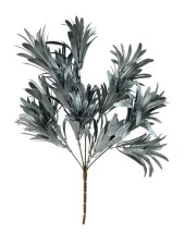 Nettenevime Yapay Çiçek Gümüş Renk Podocarpus Demeti 5 dal Garnitür Aradal Dekoratif Yapay Bitki thumbnail 1