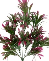 Nettenevime Yapay Çiçek Yeşil Bordo Renk Podocarpus Demeti 7dal 48 Çiçek Garnitür Aradal Dekoratif Yapay Bitki - 4
