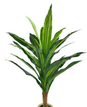 Nettenevime Yapay Çiçek Kılıç Yukka Ağacı 115cm Salon Bitkisi Siyah Gold Galvaniz Vazoda - 4