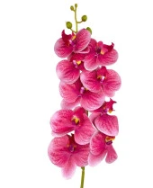 Nettenevime Yapay Çiçek Pembe Koyu Islak Orkide Gerçeksi Doku Uzun Dal 90 cm thumbnail 1