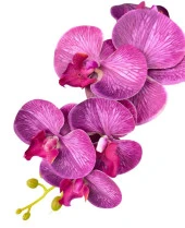 Nettenevime Yapay Çiçek Fuşya Damarlı Islak Orkide Uzun Dal 90 cm Orkide thumbnail 3