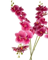 Nettenevime Yapay Çiçek Pembe Koyu Islak Orkide Gerçeksi Doku Uzun Dal 90 cm thumbnail 4