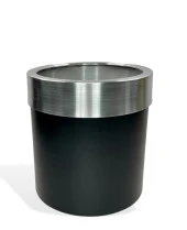 Nettenevime Dekoratif Siyah Vazo Gümüş Kemerli 31*31 Paslanmaz Aleminyum Malzeme - 2