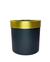 Nettenevime Dekoratif Siyah Vazo Gold Kemerli 26*24 Paslanmaz Aleminyum Malzeme - 2