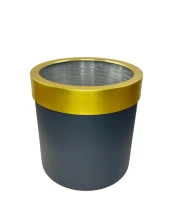 Nettenevime Dekoratif Siyah Vazo Gold Kemerli 26*24 Paslanmaz Aleminyum Malzeme - 3