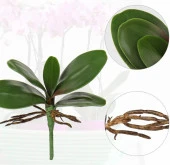 Nettenevime 3lü Set Yapay Çiçek Orkide Yaprağı Doğal Görünüm thumbnail 3