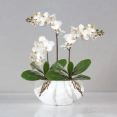 Nettenevime 3lü Set Yapay Çiçek Orkide Yaprağı Doğal Görünüm thumbnail 6