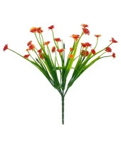 Nettenevime Yapay Çiçek Turuncu Papatya 7 Dallı Plastik Dekoratif Yapay Bitki thumbnail 1