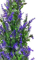 Yapay Çiçek Siyah Saksıda Mor Lavanta Ağacı 55cm - 5