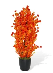 Nettenevime Yapay Çiçek Siyah Saksıda Turuncu Şimşir Ağacı 55cm thumbnail 1