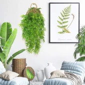 Nettenevime Yapay Çiçek Sarkan Bambu 60cm 5Dallı ty123 Yapay Sarmaşık Yeşil - 6