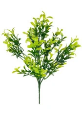 Nettenevime Yapay Çiçek Küçük Yapraklı Şimşir Yeşil Demeti 5dal Garnitür Aradal Dekoratif Yapay Bitki thumbnail 3