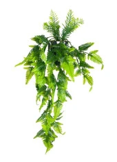 Nettenevime Yapay Çiçek Sarkan Boston Fern Yapraklı Bitki Küçük Siyah Saksıda Yapay Sarmaşık 55cm thumbnail 1