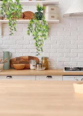 Yapay Çiçek Sarkan Bambu Yapraklı Bitki Küçük Siyah Saksıda Yapay Sarmaşık 65cm thumbnail 4