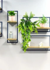 Nettenevime Yapay Çiçek Sarkan Boston Fern Yapraklı Bitki Küçük Siyah Saksıda Yapay Sarmaşık 55cm thumbnail 4