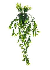 Nettenevime Yapay Çiçek Sarkan Fesleğen Yapraklı Bitki Küçük Siyah Saksıda Yapay Sarmaşık 55cm thumbnail 1
