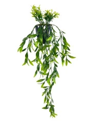 Nettenevime Yapay Çiçek Sarkan Fesleğen Yapraklı Bitki Küçük Siyah Saksıda Yapay Sarmaşık 55cm thumbnail 4
