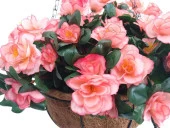 Nettenevime Yapay Çiçek Sarkaç Askılı Makreme Sepette Açelya Somon  Çiçek Sepeti - 2