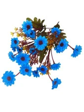 Nettenevime Yapay Çiçek Kır Çiçeği Mavi Koyu Papatya Kumaş Çiçekli thumbnail 1