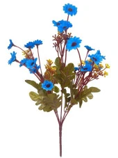 Nettenevime Yapay Çiçek Kır Çiçeği Mavi Koyu Papatya Kumaş Çiçekli thumbnail 2