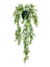 Nettenevime Yapay Çiçek Siyah Saksıda Sarkan ty60 Yeşil Beyaz Bitki Yapay Sarmaşık 60cm - 1